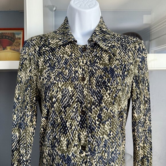 Diane Von Furtenberg 70s style Snake Print Silk Jersey Shirt Dress Size 4 - Picture 2 of 8